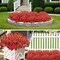 20 Bundles Artificial Flowers for Outdoors, UV Resistant Fake Flowers with Plastic Plants, Faux Silk Flowers for Planter outdoors, Fake realistic flowers For Window Box Front Porch Patio Decor-Red